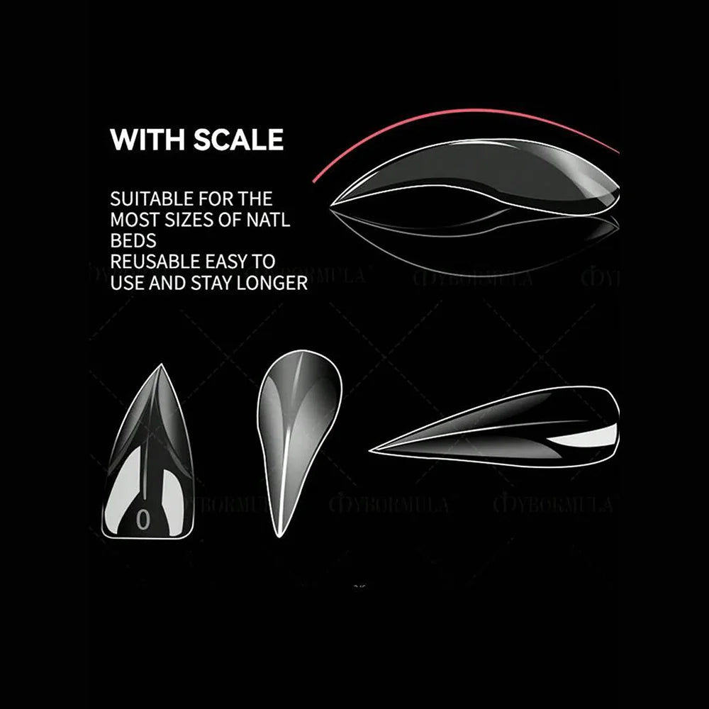 120Pcs 3D Curved Stiletto Nail Dual Forms Eagle Claw Hawk Curve Fake Nails Forms Full Cover Acrylic Nail Art Extension Tip Molds