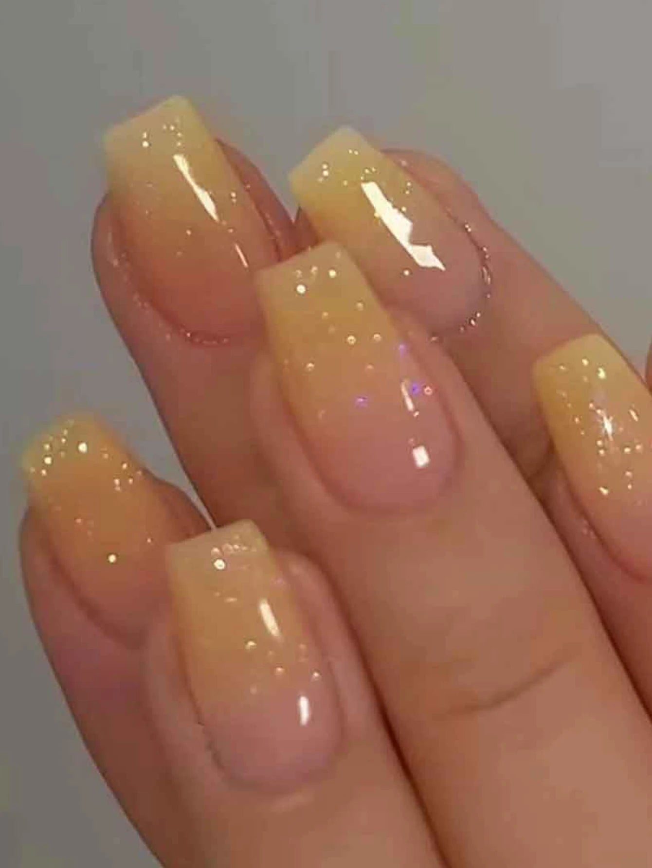 ARTAUG 24PCS Long Coffin Pink Press On Nails Fake Press On Nails Gradation Press On Nails Summer Handmade Press On Nails Tipsy