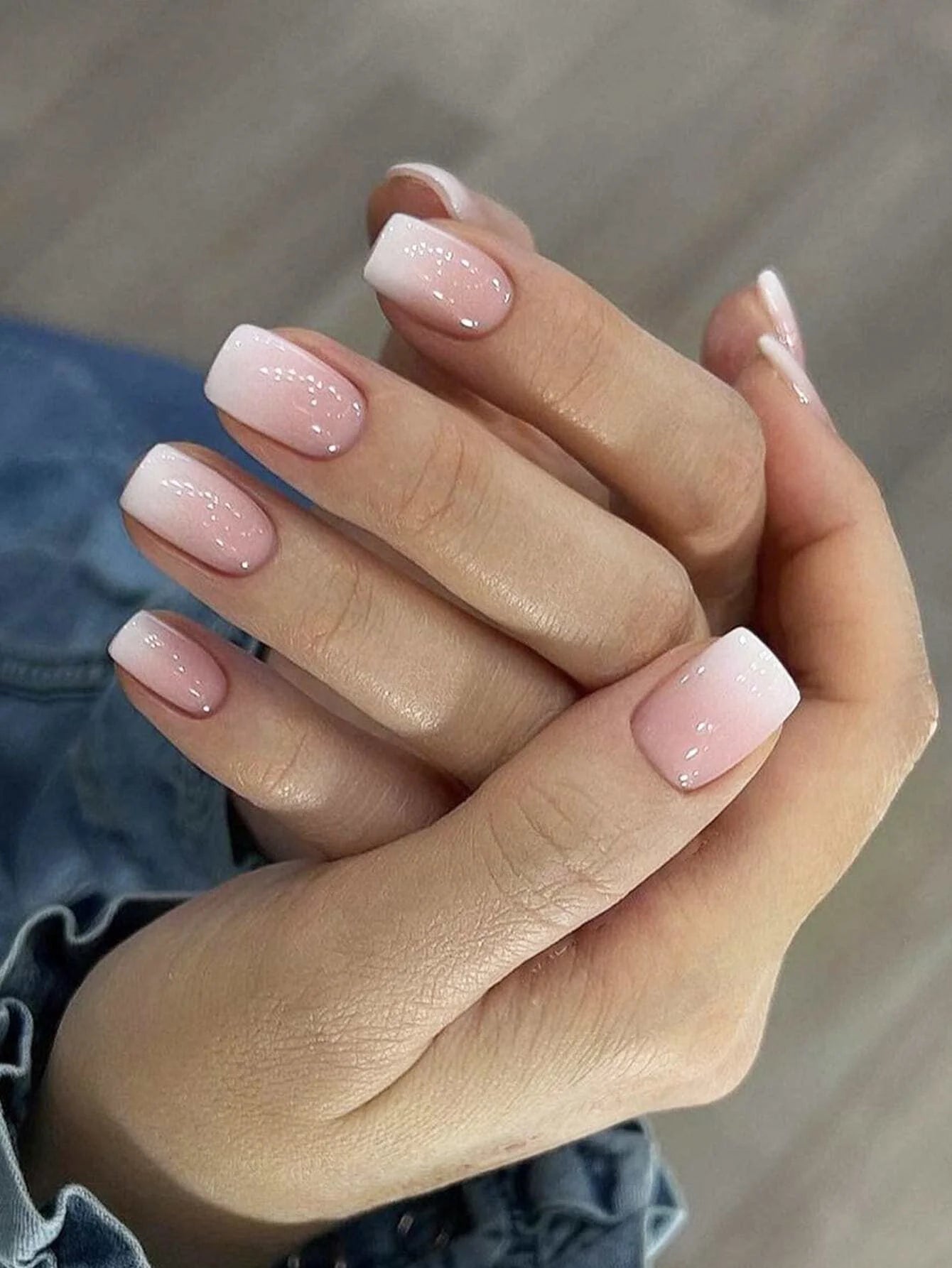 ARTAUG 24PCS Long Coffin Pink Press On Nails Fake Press On Nails Gradation Press On Nails Summer Handmade Press On Nails Tipsy